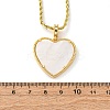 Brass White Enamel Heart Pendant Necklaces for Women NJEW-K381-10G-5