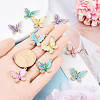 10Pcs 5 Colors Rack Plating Alloy Enamel Pendants ENAM-YW0004-74-4