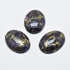 Brass Line Amethyst Cabochons X-G-E464-42F-1