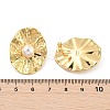 Oval Brass ABS Plastic Imitation Pearl Stud Earrings EJEW-S258-03G-5