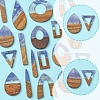 18Pcs 9 Styles Transparent Resin & Walnut Wood Pendants RESI-FS0001-78-3