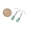 3 Pairs 3 Styles Natural Malaysia Jade & Green Aventurine & Tiger Eye Dangle Earrings EJEW-JE06131-3