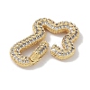 Rack Plating Brass Micro Pave Cubic Zirconia Twister Clasps KK-NH0002-13G-01-2