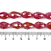Opaque Solid Color Electroplate Glass Beads Strands EGLA-N013-P6mm-B07-4