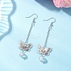 Brass Butterfly Dangle Earrings EJEW-JE06664-1