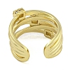 Brass Micro Pave Clear Cubic Zirconia Open Cuff Rings RJEW-Z046-05G-01-3