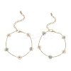 Glass & ABS Plastic Imitation Pearl Beads Link Bracelets BJEW-JB12572-02-1