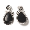 Natural Obsidian Pendants G-A031-02P-03-2