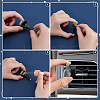 5Pcs Moon Natural Amethyst & Amazonite & Rose Quartz & Green Aventurine & Opalite Car Air Vent Clips HJEW-BC00069-3