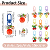 10Pcs 5 Styles Fruit Resin & Acrylic Pendant Decorations HJEW-FH00099-2