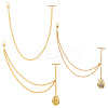 3Pcs Brass Locket Pendant Decorations HJEW-PH02380-1