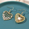 Heart 304 Stainless Steel Acrylic Imitation Pearl Dangle Earrings EJEW-B156-09G-1