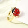 Brass Enamel Adjustable Open Cuff Rings for Women RJEW-I111-01G-07-3
