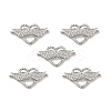Brass Micro Pave Clear Cubic Zirconia Connector Charms KK-E068-VB343-3