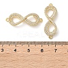 Rack Plating Brass Micro Pave Cubic Zirconia Infinity Connector Charms KK-C084-23D-G-3