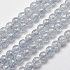 Electroplate Synthetic Crackle Quartz Bead Strands EGLA-J067-6mm-HR09-1