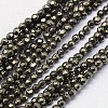 Natural Pyrite Beads Strands G-L031-2mm-03-1