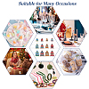 12Pcs 12 Styles Bohemian Rectangle Geometric Print Linenette Drawstring Bags ABAG-NB0001-89-6