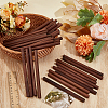 50Pcs Waxed Round Wooden Sticks WOOD-OC0004-26-4