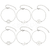 6Pcs 3 Styles 201 Stainless Steel Pentacle Link Bracelets BJEW-UN0001-16P-1