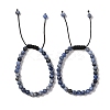 6mm Round Natural Sodalite Braided Bead Bracelets BJEW-C067-01A-03-1
