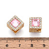 Rack Plating Alloy Rhinestone European Beads FIND-N011-01KCG-3