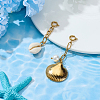2Pcs 2 Styles Shell Shape 304 Stainless Steel Pendant Decorations HJEW-GA0001-59-4