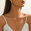 Elegant Stainless Steel Heart Pendant Lariat Necklace & Earrings Bracelet Set for Women Party Gift LF0816-3