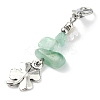 Natural Green Aventurine Chip Pendant Decorations HJEW-JM02712-01-5