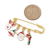 Santa Claus & Christmas Tree & Deer Alloy Enamel Charms Kilt Pins Brooch JEWB-BR00174-3