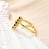 Brass Micro Pave Cubic Zirconia Cuff Rings for Women RJEW-H247-17G-1