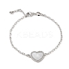 Brass Micro Pave Clear Cubic Zirconia Link Bracelets BJEW-Q336-01B-P-1