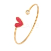 201 Stainless Steel Enamel Cuff Bangles for Women BJEW-F492-01G-03-1