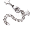 304 Stainless Steel Star Link Chain Bracelet Makings for Women X1-AJEW-TA00028-4