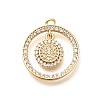 Brass Micro Pave Cubic Zirconia Pendants KK-G519-07G-02-1