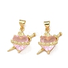 Brass Micro Pave Cubic Zirconia Pendants KK-F930-27B-G-1