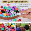 80Pcs Round Silicone Focal Beads SIL-SZ0001-24-34-3
