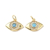 Brass Micro Pave Clear Cubic Zirconia Pendants KK-E068-VF352-2