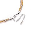 6.5MM 3-Color 304 Stainless Steel Braided Herringbone Chain Necklaces NJEW-N058-17GPRG-2