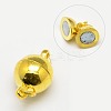 Brass Magnetic Clasps with Loops KK-MC020-G-NF-1