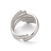 304 Stainless Steel Open Cuff Rings for Women RJEW-K258-10P-4
