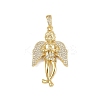 Brass Micro Pave Cubic Zirconia Pendants KK-P323-09G-1
