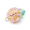 Glass Seed Beaded Flowerpot Pendants PALLOY-MZ00520-5