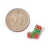 Christmas Handmade Glass Seed Beaded Christmas Stocking Charms PALLOY-MZ01069-01-2