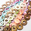 Dyed Mixed Shape Ring Natural Freshwater Shell Beads Strands SHEL-E355-17-1