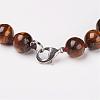 Natural Tiger Eye Beads Necklaces NJEW-F138-8mm-02-3