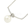 Plastic Imitation Pearl Round Pendant Necklaces NJEW-Z041-05P-2