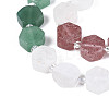 Natural Strawberry Quartz & Rainbow Moonstone & Green Aventurine Beads Strands G-T144-17B-02-3