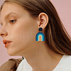 ANATTASOUL 6 Pairs 6 Colors Polymer Clay Arch Dangle Stud Earrings for Women EJEW-AN0004-33-5