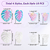 40Pcs 4 Style 201 Stainless Steel Filigree Pendants STAS-DC0010-05-2